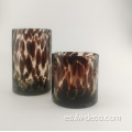 Patrones de leopardo adornos Jardiniere Glass Vase